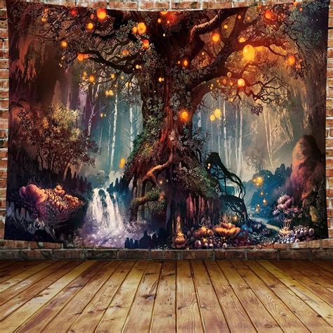 DBLLF Fantasy Forest Tapestry Tree of Life Wall Tapestry Home Decor ...