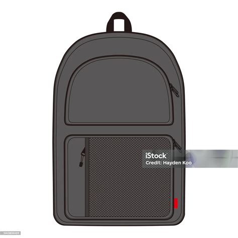 Backpack Fashion Flat Sketch Design Stock Illustration - Download Image ...