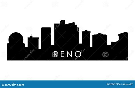 Reno skyline silhouette. stock vector. Illustration of black - 225497936