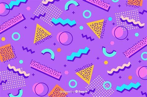 Geometric Background in 80s Style - Free Vector Template - HD Stock Images