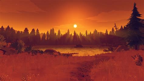 2560x1440 Resolution Firewatch Orange Sunset 1440P Resolution Wallpaper ...