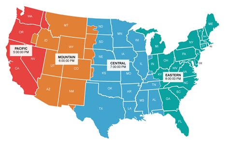 Usa Time Zone Map Printable