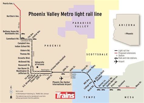 Phoenix Valley Metro Light Rail Route Map