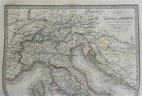 Ancient Italy Roman Empire Cisalpine Gaul Latium 1842 Lapie large folio ...