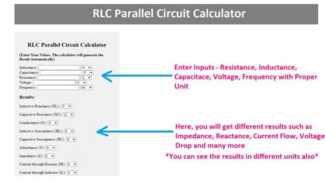 RLC Parallel Circuit Calculator (Impedance, Reactance and More) in 2023 ...