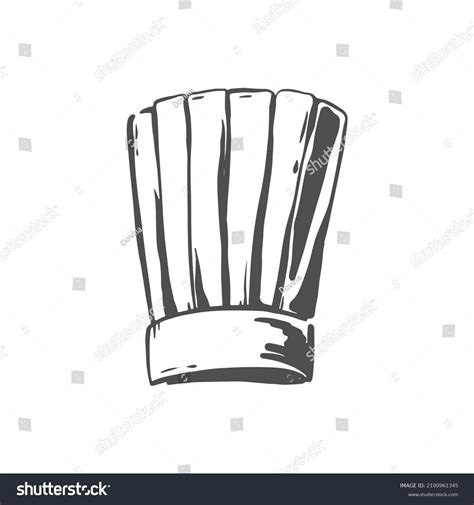 Chef Hat Sketch On White Isolated Stock Vector (Royalty Free ...