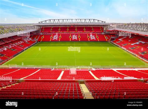 LIVERPOOL, UNITED KINGDOM - MAY 17 2018: Anfield stadium, the home ...