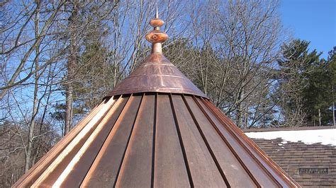 Custom finial with oval details in copper - #FI017