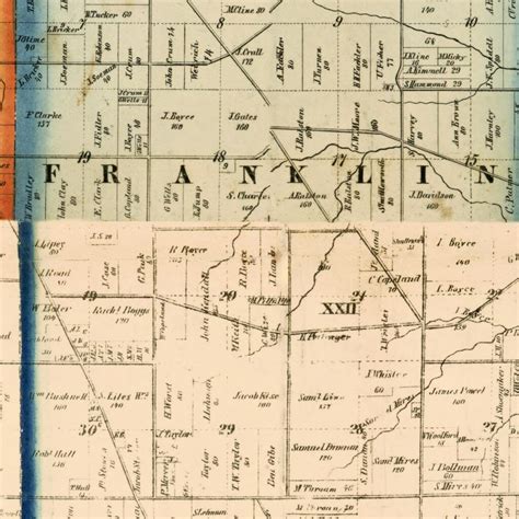 Vintage Map of Richland County, Ohio 1856 by Ted's Vintage Art