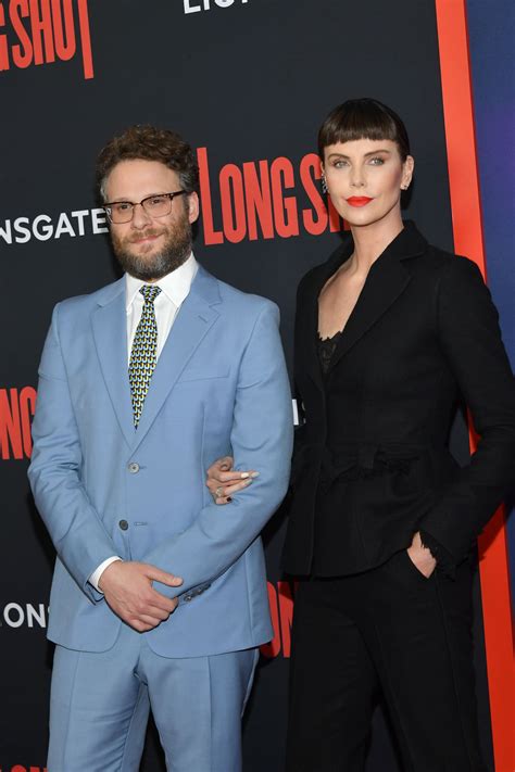 Actress Charlize Theron and Seth Rogen at the 'Long Shot' movie ...