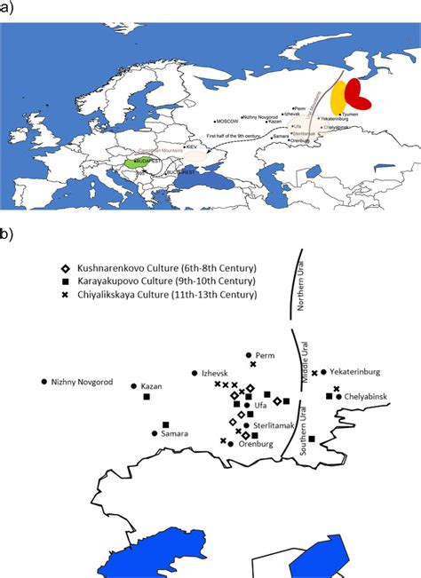 (a) Map of Western Eurasia and the putative migration route of early ...