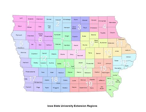 Iowa Regions Map