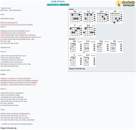 Chord: Look of Love - tab, song lyric, sheet, guitar, ukulele | chords.vip