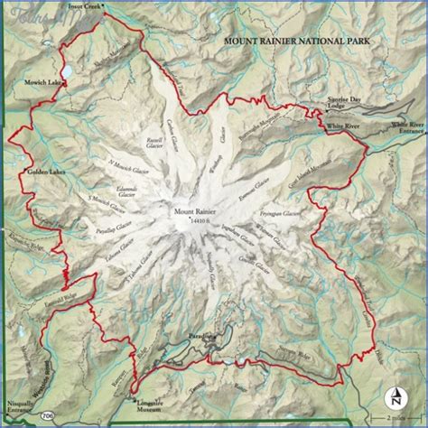 Washington Hiking Trails Map - ToursMaps.com