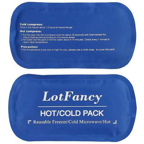 LotFancy 2 Gel Ice Pack Wrap, Reusable Hot Cold Pack for Therapy, Blue ...