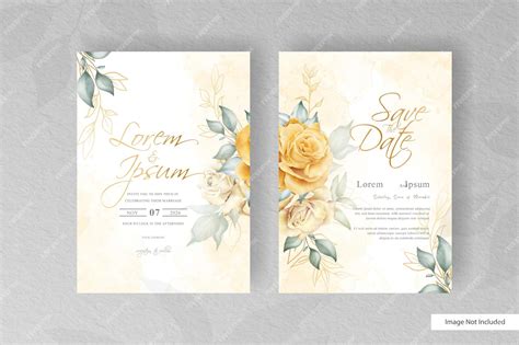 Premium Vector | Minimalist wedding card template with hand drawn ...