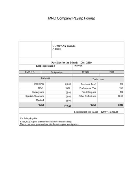 Top 5 Free Payslip Templates - Word Templates, Excel Templates