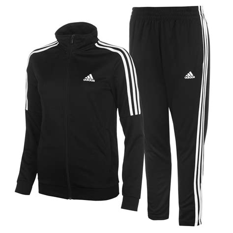 adidas Womens Tiro Tracksuit Poly Zip Full Stripe Warm Elasticated ...