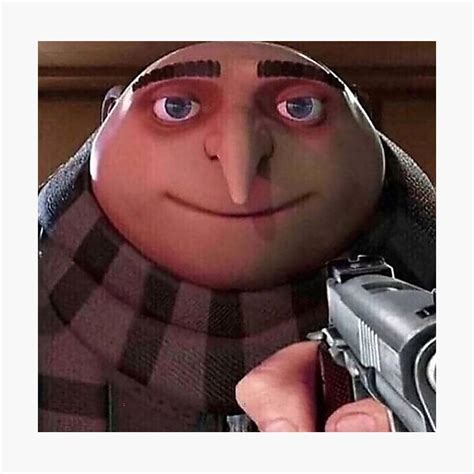 "gru gun meme" Photographic Print for Sale by gketheredge | Redbubble