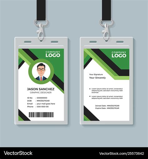 Simple corporate office identity card design Vector Image