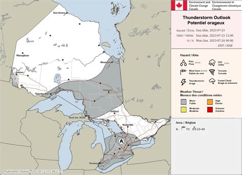 ECCC Weather Ontario on Twitter: "🌩️Thunderstorm Outlook for today. ⚡ ...