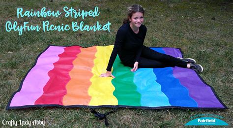 Rainbow Striped OlyFun Picnic Blanket - Fairfield World Craft Projects