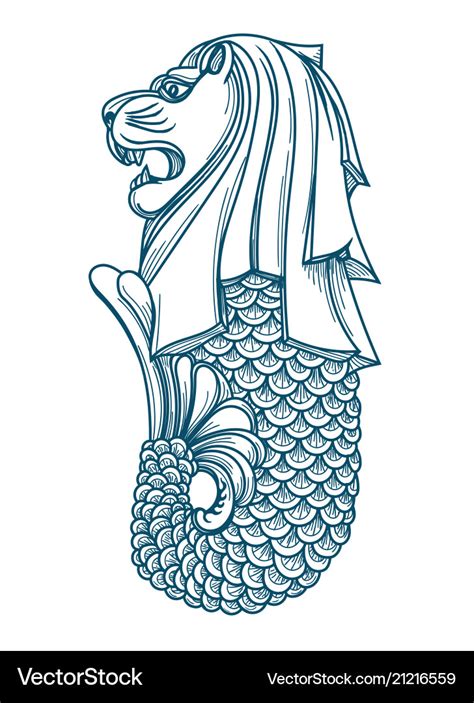 Singapore merlion icon Royalty Free Vector Image