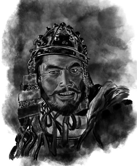 I drew Toshiro Mifune from Seven Samurai with digital sumi ink and ink ...