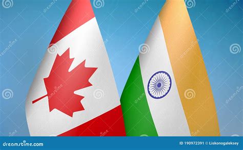 Canada and India two flags stock illustration. Illustration of ...