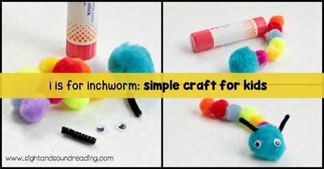 Letter I craft: Inchworm Pom Pom