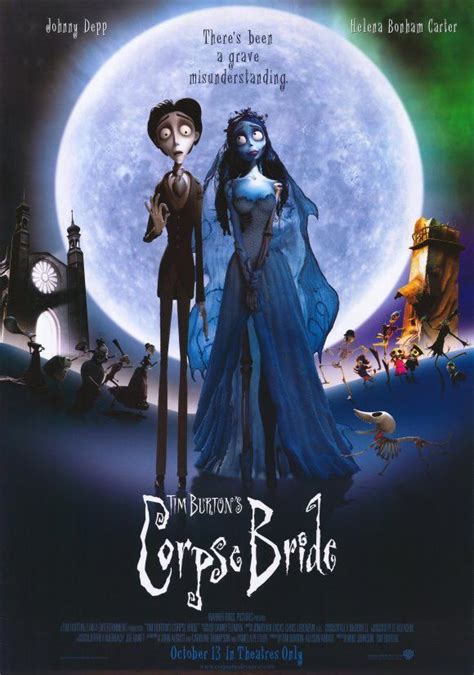 a movie poster for corpse bride starring tim burton and jack skellinger ...