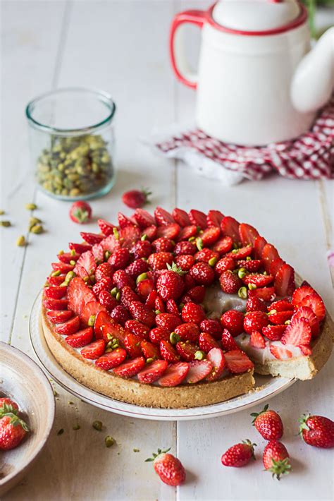 Tarte aux fraises et à la crème vanille végétalienne