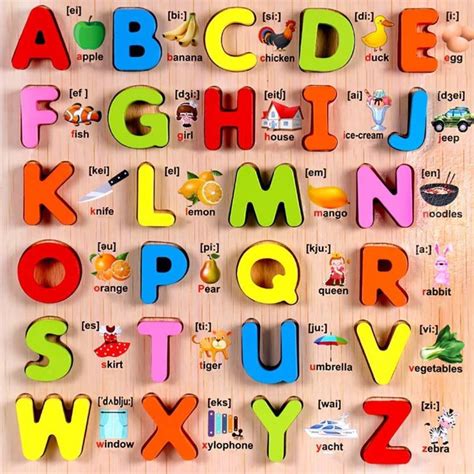 SR Toys 3D Wooden Capital Alphabet Puzzles with Pictures for Children ...