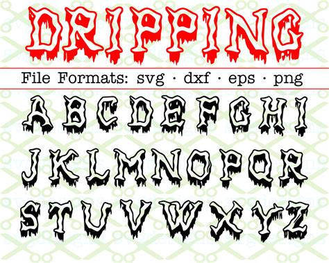 DRIPPING Halloween Font-Cricut & Silhouette Files SVG DXF EPS PNG ...