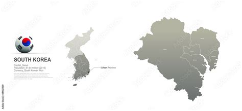 ulsan map. detailed south korea city, provinces vector map series ...