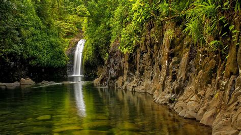 Wainibau Waterfall at the end of Lavena Coastal Walk on Taveuni Island ...