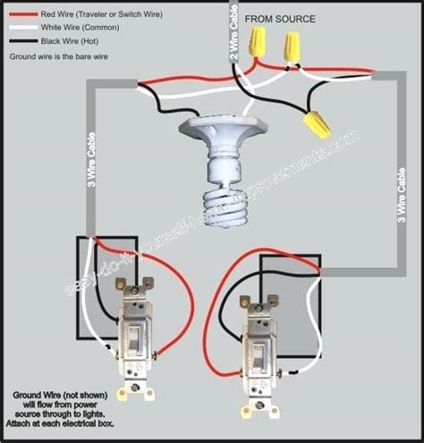 Red White Black Wires Light Switch