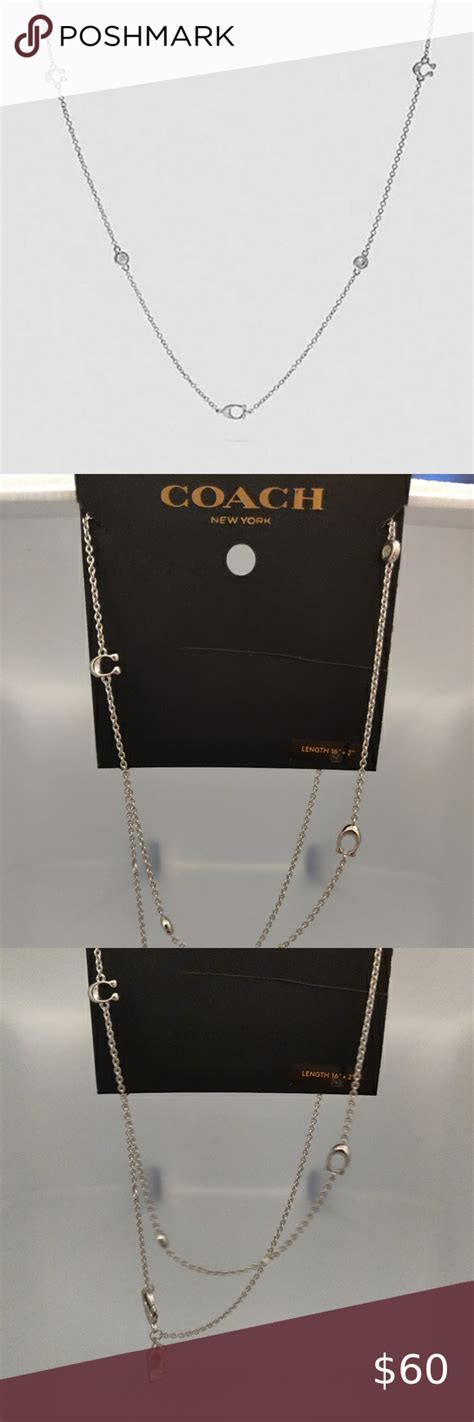 NWT COACH signature silver necklace | Silver necklace, Womens jewelry ...