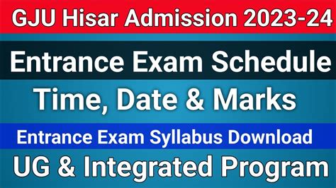 gju ug entrance Exam Schedule || gju entrance exam syllabus || gju ...