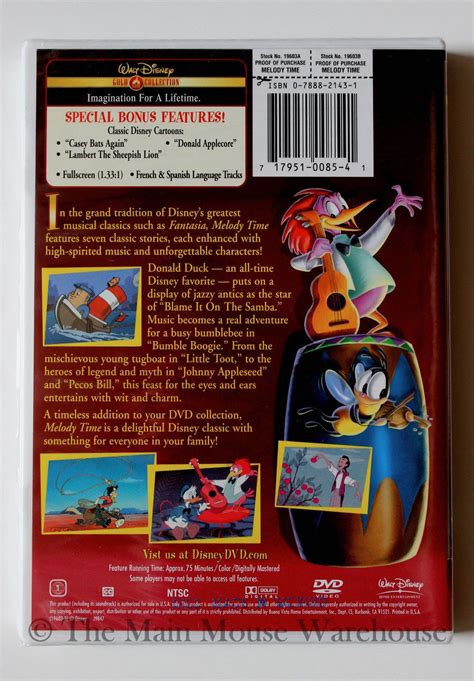 Melody Time Disney Musical Cartoon Shorts on DVD Donald Lambert Lion ...