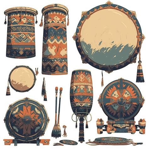 Filipino Kulintang patterns with gong instrument designs | Premium AI ...