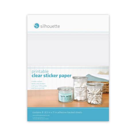 Printable Sticker Paper (Silhouette) - Clear (Inkjet/Laser) 8 sheets ...