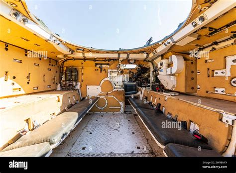 Interior of a decommissioned British FV432 armoured personal carrier ...