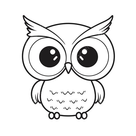 Cute Little Owl Coloring Page With Lots Of Eyes Outline Sketch Drawing ...