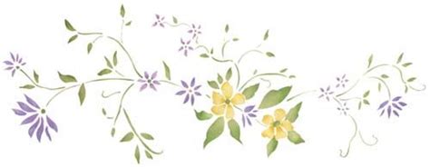 Designer Stencils, Home Décor, Flower Border | Floral wall stencil ...