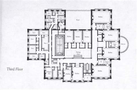 an old floor plan for a house with two floors and three levels ...