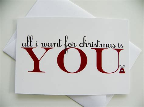 Romantic Christmas Card All I Want For Christmas Romantic