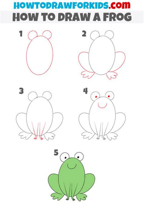 How to Draw a Frog for Kindergarten - Easy Tutorial For Kids