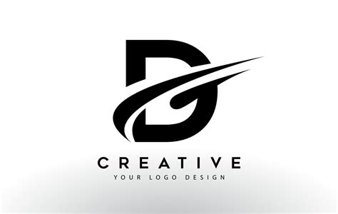 Creative D Letter Logo Design with Swoosh Icon Vector. 4881015 Vector ...