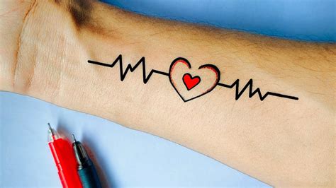 Share more than 86 simple heartbeat tattoo super hot - in.coedo.com.vn